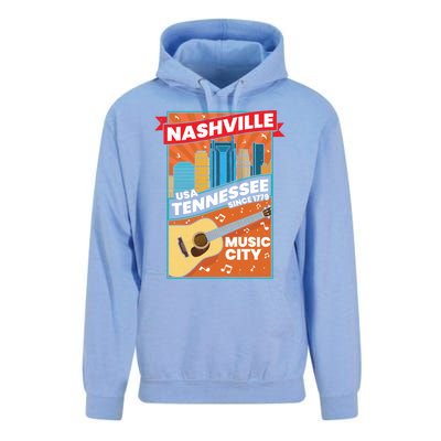 Nashville Tennessee Usa Music City Guitar Musician Music Gift Unisex Surf Hoodie