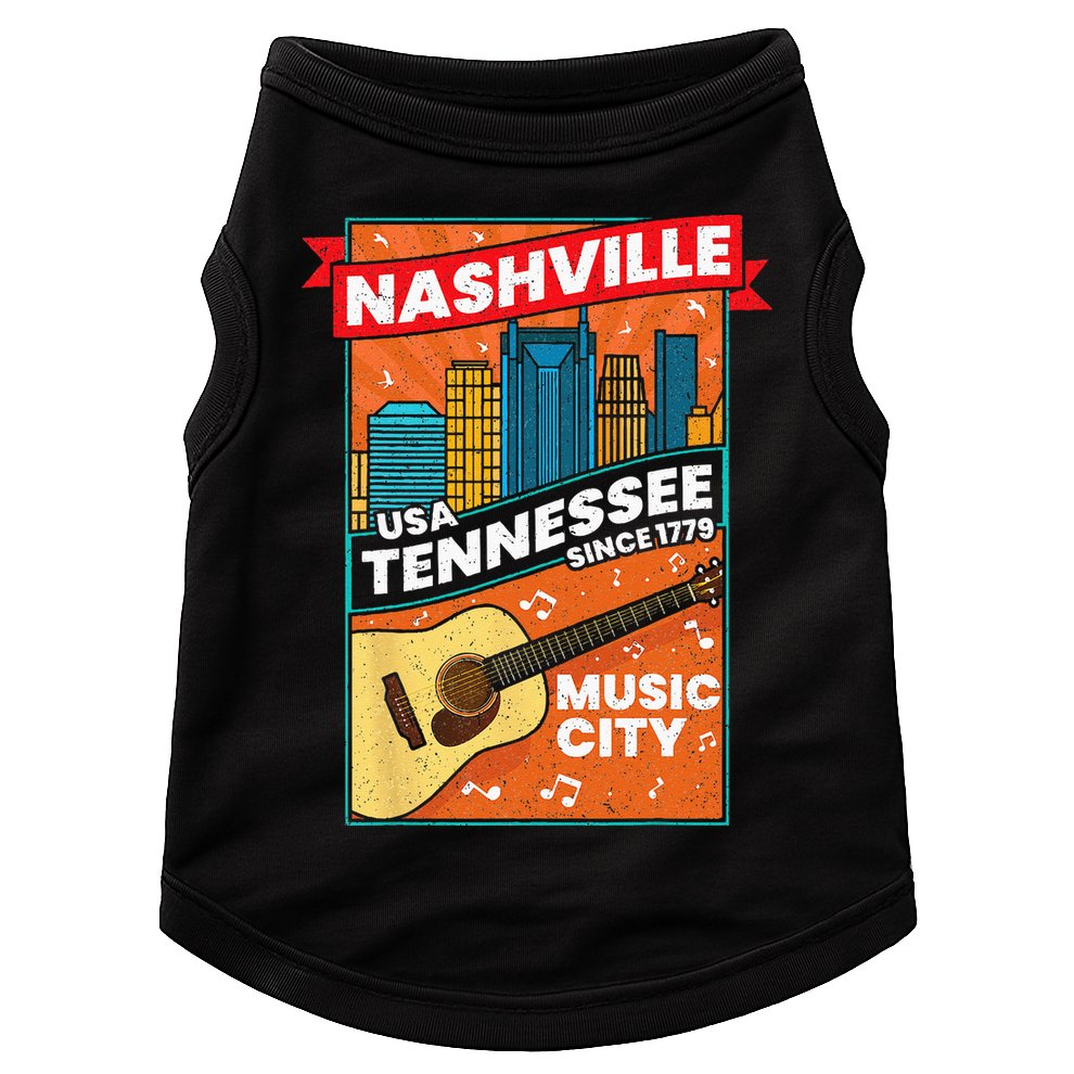 Nashville Tennessee USA Music City Guitar Musician Music Doggie Tank