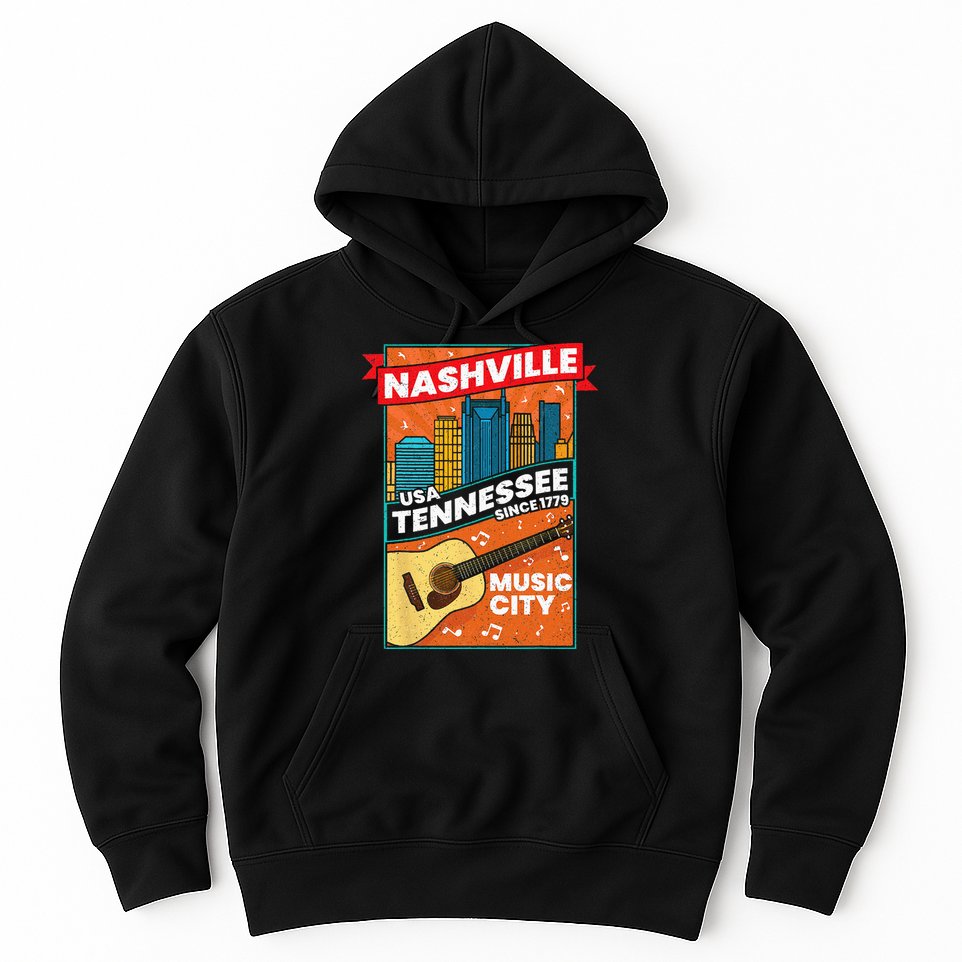 Nashville Tennessee USA Music City Guitar Musician Music Hoodie