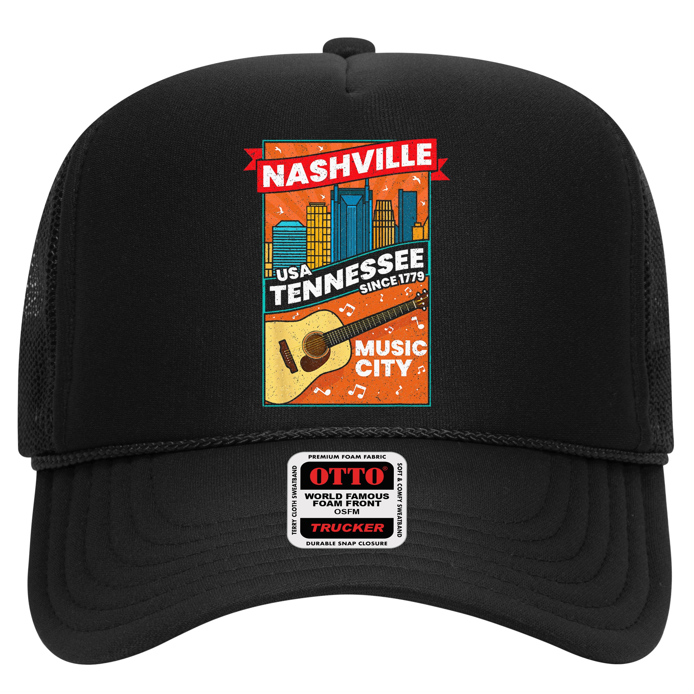 Nashville Tennessee USA Music City Guitar Musician Music Hat