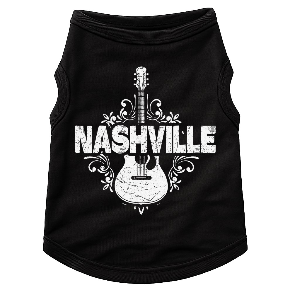 Nashville Tennessee Vintage Guitar Country Music City Doggie Tank