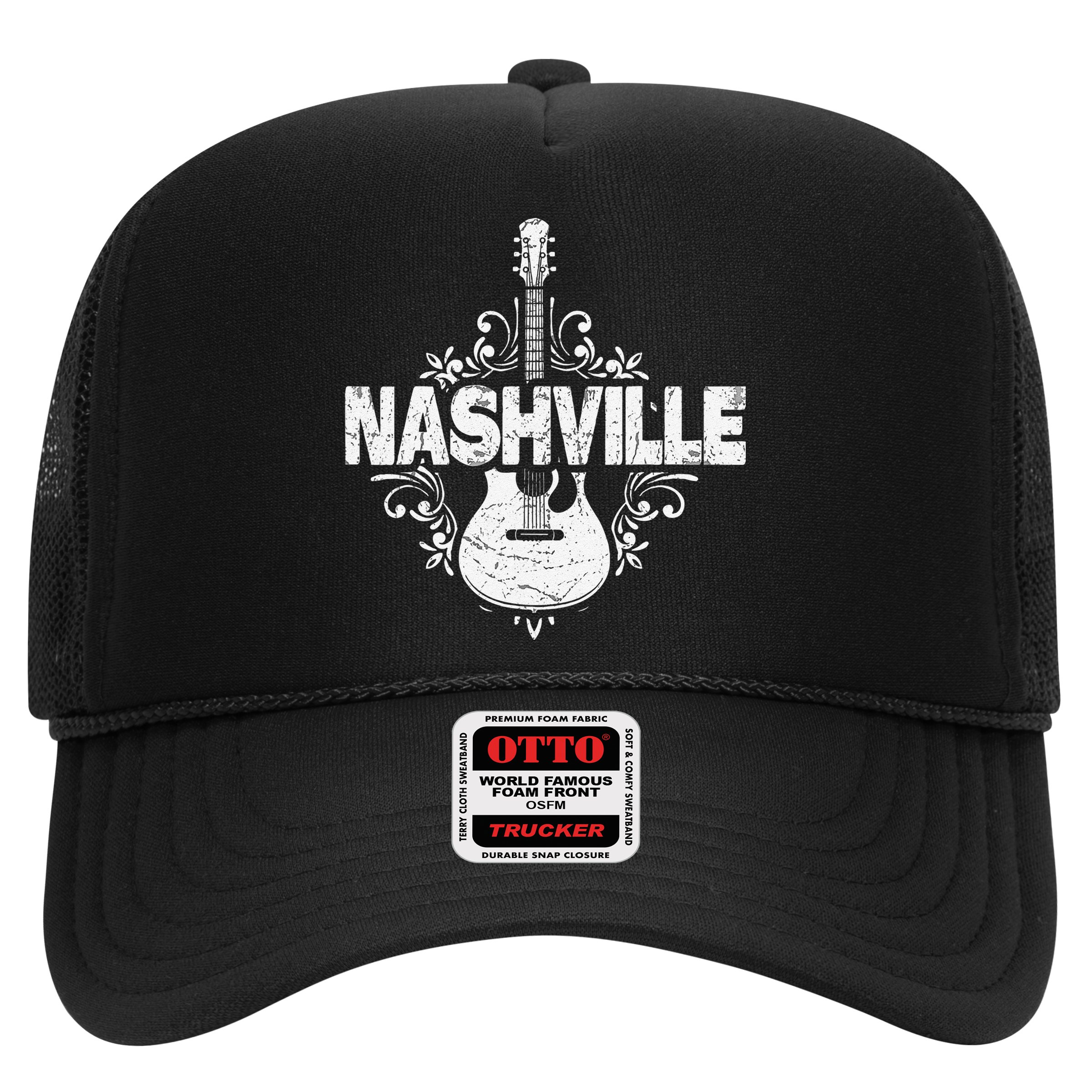 Nashville Tennessee Vintage Guitar Country Music City Hat