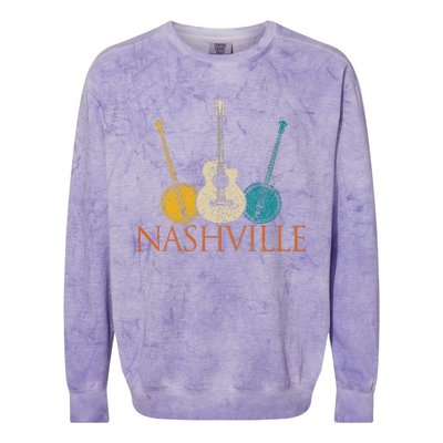 Nashville Tennessee Vintage Country Music City Souvenir Colorblast Crewneck Sweatshirt