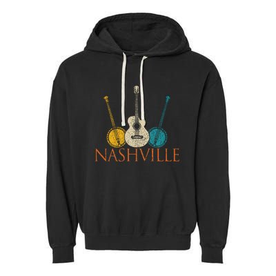 Nashville Tennessee Vintage Country Music City Souvenir Garment-Dyed Fleece Hoodie