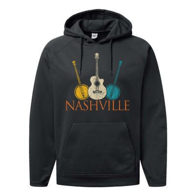 Nashville Tennessee Vintage Country Music City Souvenir Performance Fleece Hoodie