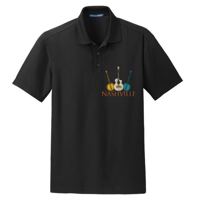 Nashville Tennessee Vintage Country Music City Souvenir Dry Zone Grid Polo