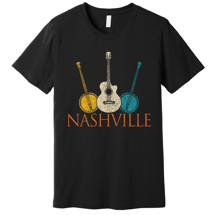 Nashville Tennessee Vintage Country Music City Souvenir Premium T-Shirt