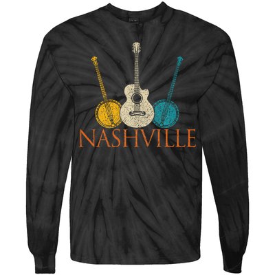 Nashville Tennessee Vintage Country Music City Souvenir Tie-Dye Long Sleeve Shirt