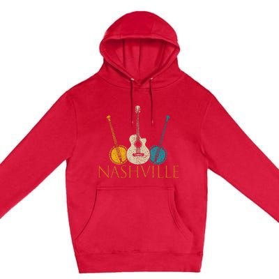 Nashville Tennessee Vintage Country Music City Souvenir Premium Pullover Hoodie