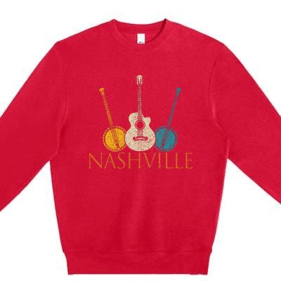 Nashville Tennessee Vintage Country Music City Souvenir Premium Crewneck Sweatshirt