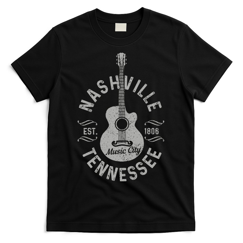 Nashville Tennessee Vintage Guitar Country Music City Gift T-Shirt