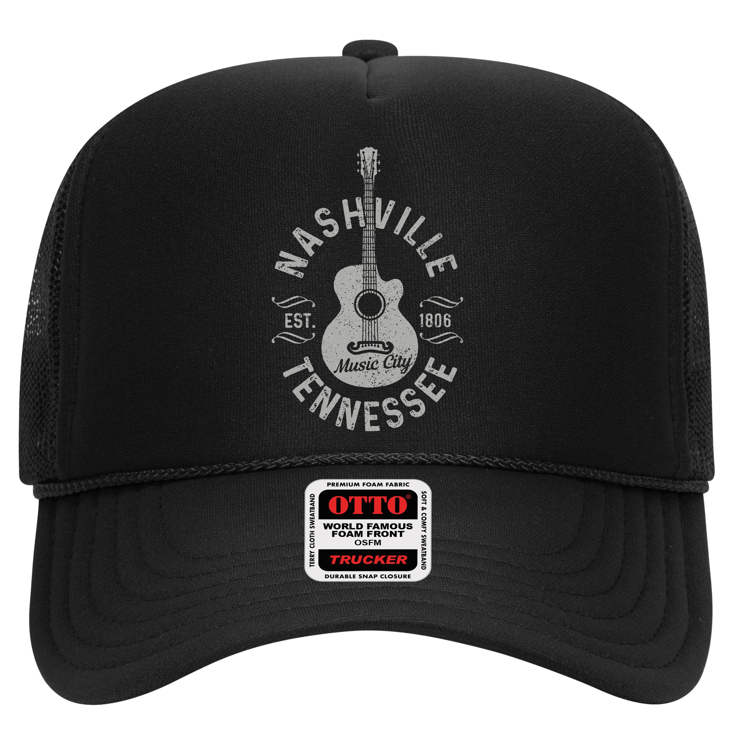 Nashville Tennessee Vintage Guitar Country Music City Gift Hat
