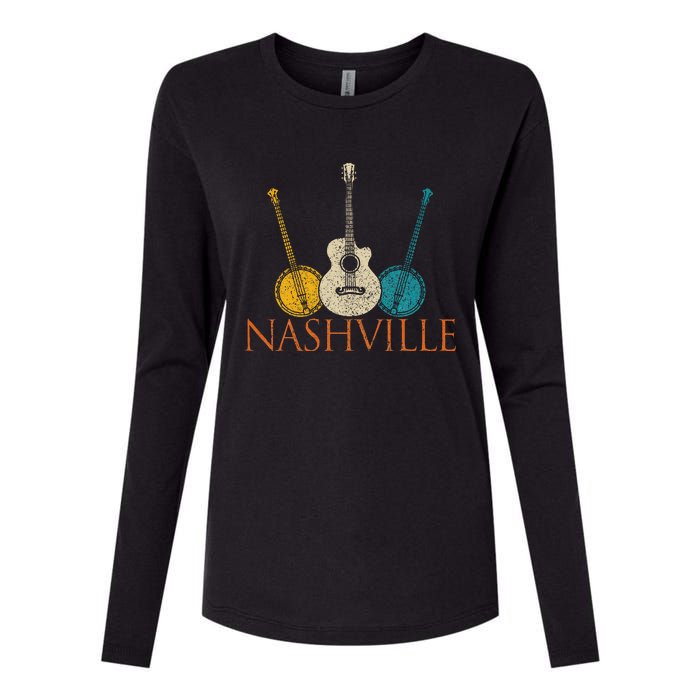 Nashville Tennessee Vintage Country Music City Souvenir Womens Cotton Relaxed Long Sleeve T-Shirt