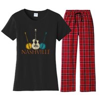 Nashville Tennessee Vintage Country Music City Souvenir Women's Flannel Pajama Set