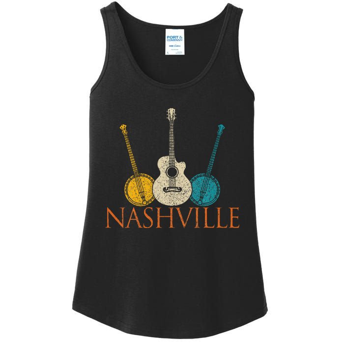 Nashville Tennessee Vintage Country Music City Souvenir Ladies Essential Tank