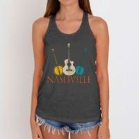 Nashville Tennessee Vintage Country Music City Souvenir Women's Knotted Racerback Tank