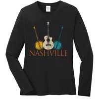 Nashville Tennessee Vintage Country Music City Souvenir Ladies Long Sleeve Shirt