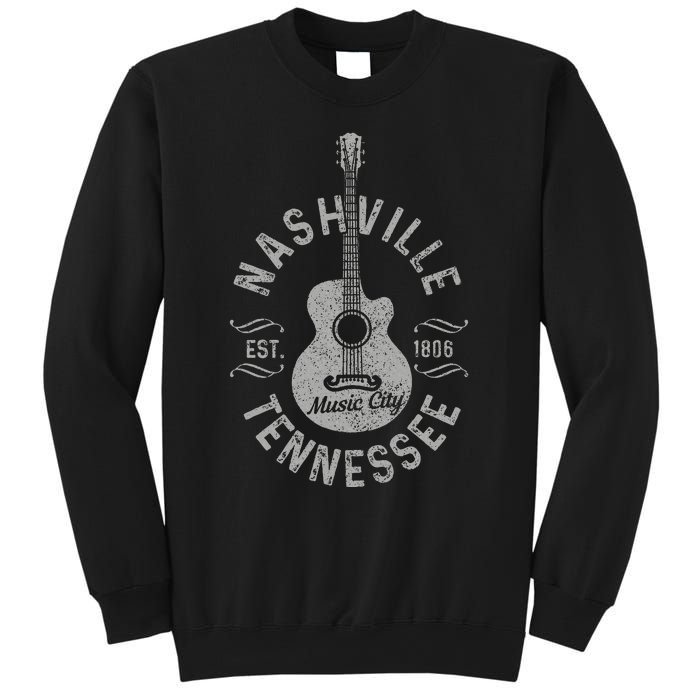 Nashville Tennessee Vintage Guitar Country Music City Sweatshirt