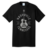 Nashville Tennessee Vintage Guitar Country Music City Tall T-Shirt