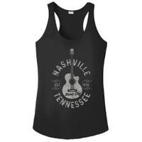 Nashville Tennessee Vintage Guitar Country Music City Ladies PosiCharge Competitor Racerback Tank