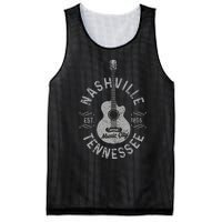 Nashville Tennessee Vintage Guitar Country Music City Mesh Reversible Basketball Jersey Tank