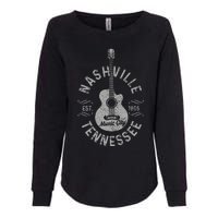 Nashville Tennessee Vintage Guitar Country Music City Womens California Wash Sweatshirt