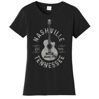 Nashville Tennessee Vintage Guitar Country Music City Women's T-Shirt