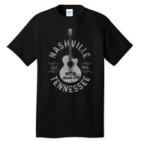 Nashville Tennessee Vintage Guitar Country Music City Gift Tall T-Shirt