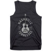 Nashville Tennessee Vintage Guitar Country Music City Gift Tank Top