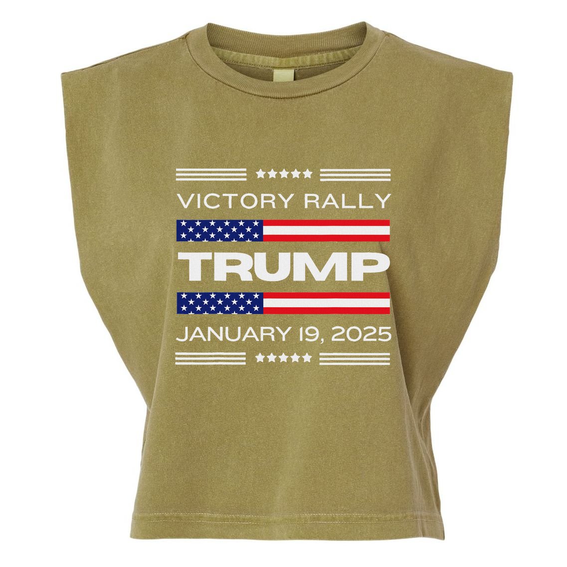 New! Trump Victory Rally Maga Garment-Dyed Women's Muscle Tee