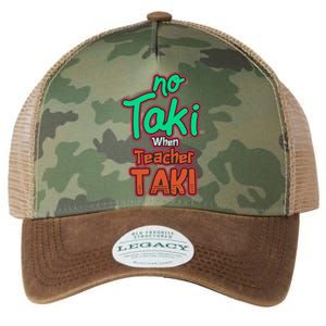 No Taki When Teacher Taki Cute Education Classroom Funny Legacy Tie Dye Trucker Hat