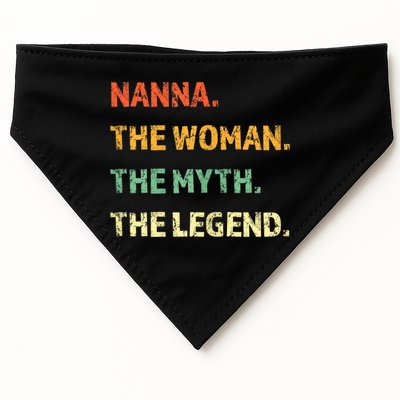 Nanna The Woman The Myth The Legend Funny Gift USA-Made Doggie Bandana
