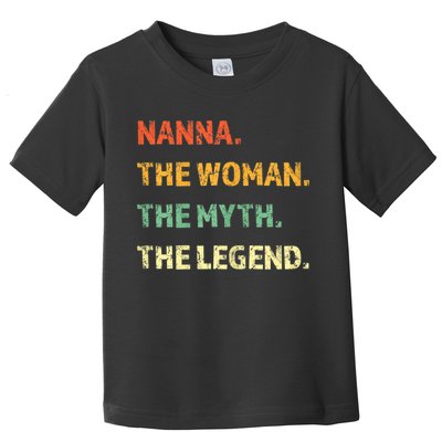 Nanna The Woman The Myth The Legend Funny Gift Toddler T-Shirt