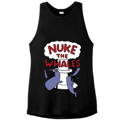 Nuke The Whales Funny Ladies PosiCharge Tri-Blend Wicking Tank