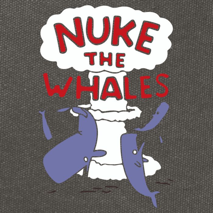 Nuke The Whales Funny Cotton Canvas Backpack