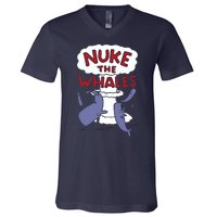 Nuke The Whales Funny V-Neck T-Shirt