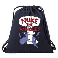Nuke The Whales Funny Drawstring Bag