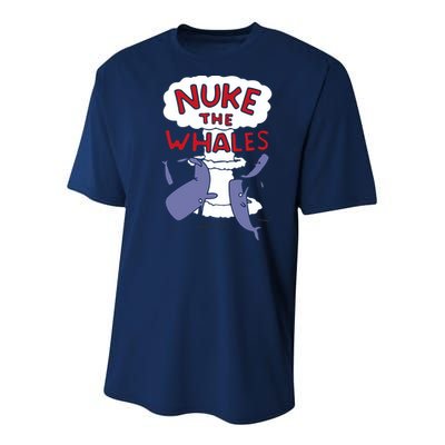 Nuke The Whales Funny Youth Performance Sprint T-Shirt