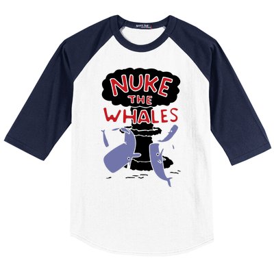 Nuke The Whales Funny Baseball Sleeve Shirt