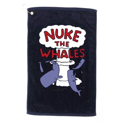 Nuke The Whales Funny Golf Towel