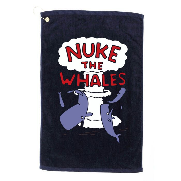 Nuke The Whales Funny Golf Towel