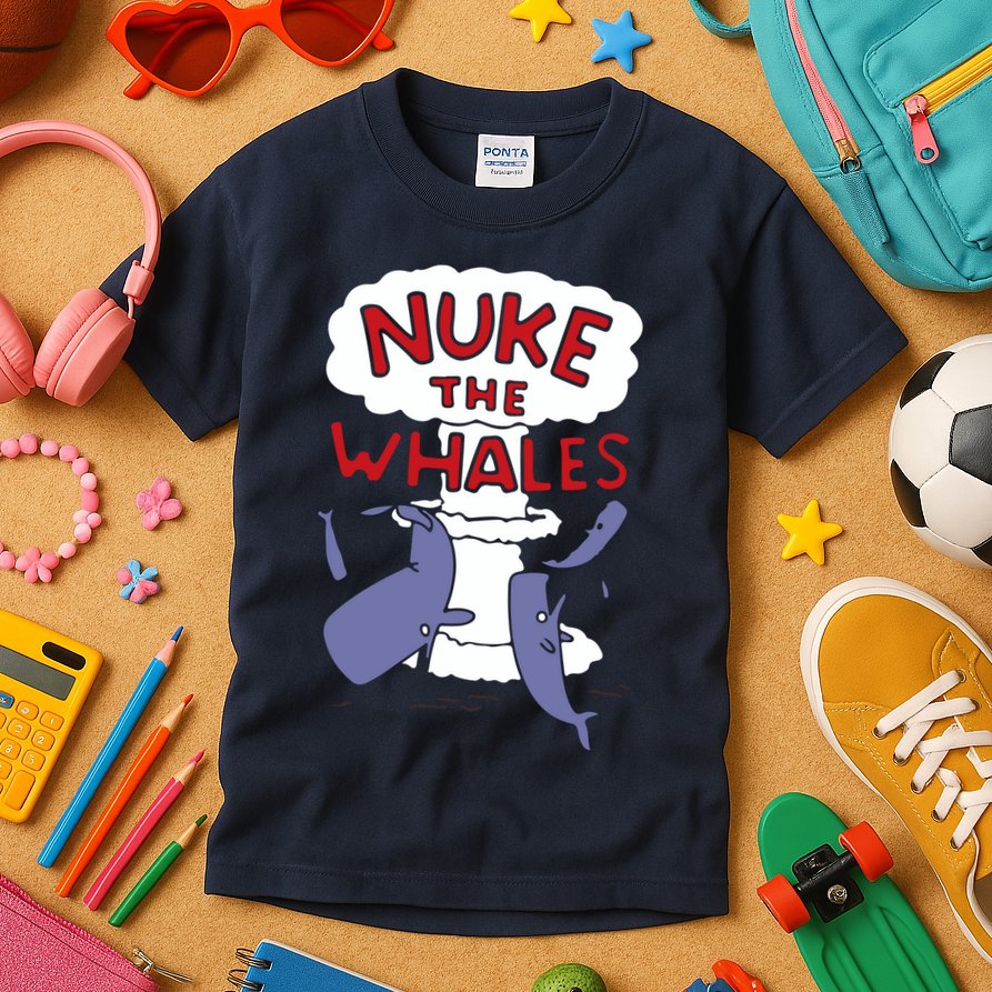 Nuke The Whales Funny Kids T-Shirt