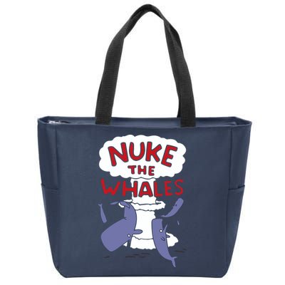 Nuke The Whales Funny Zip Tote Bag