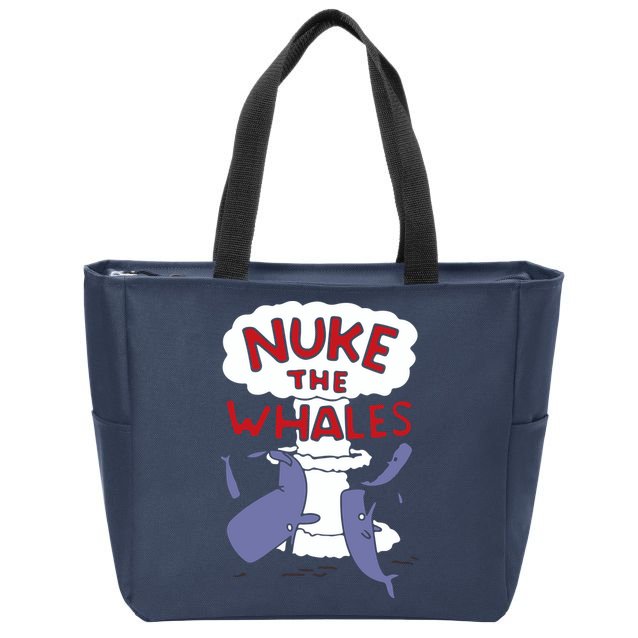 Nuke The Whales Funny Zip Tote Bag