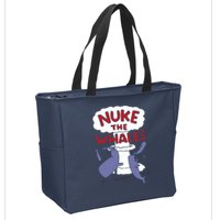 Nuke The Whales Funny Zip Tote Bag