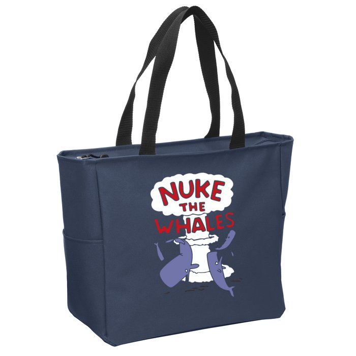 Nuke The Whales Funny Zip Tote Bag
