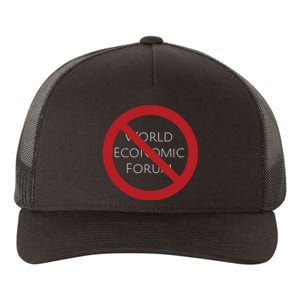 No To World Economic Forum Yupoong Adult 5-Panel Trucker Hat