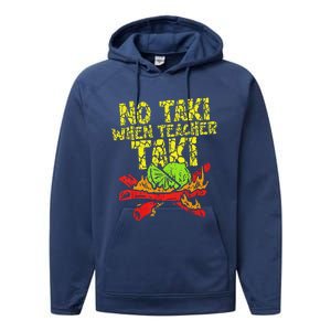 No Taki When Teacher Taki Funny Teacher Cute Education Performance Fleece Hoodie