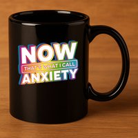 Now Thats What I Call Anxiety Funny Parody 11oz C Handle Ceramic Mug