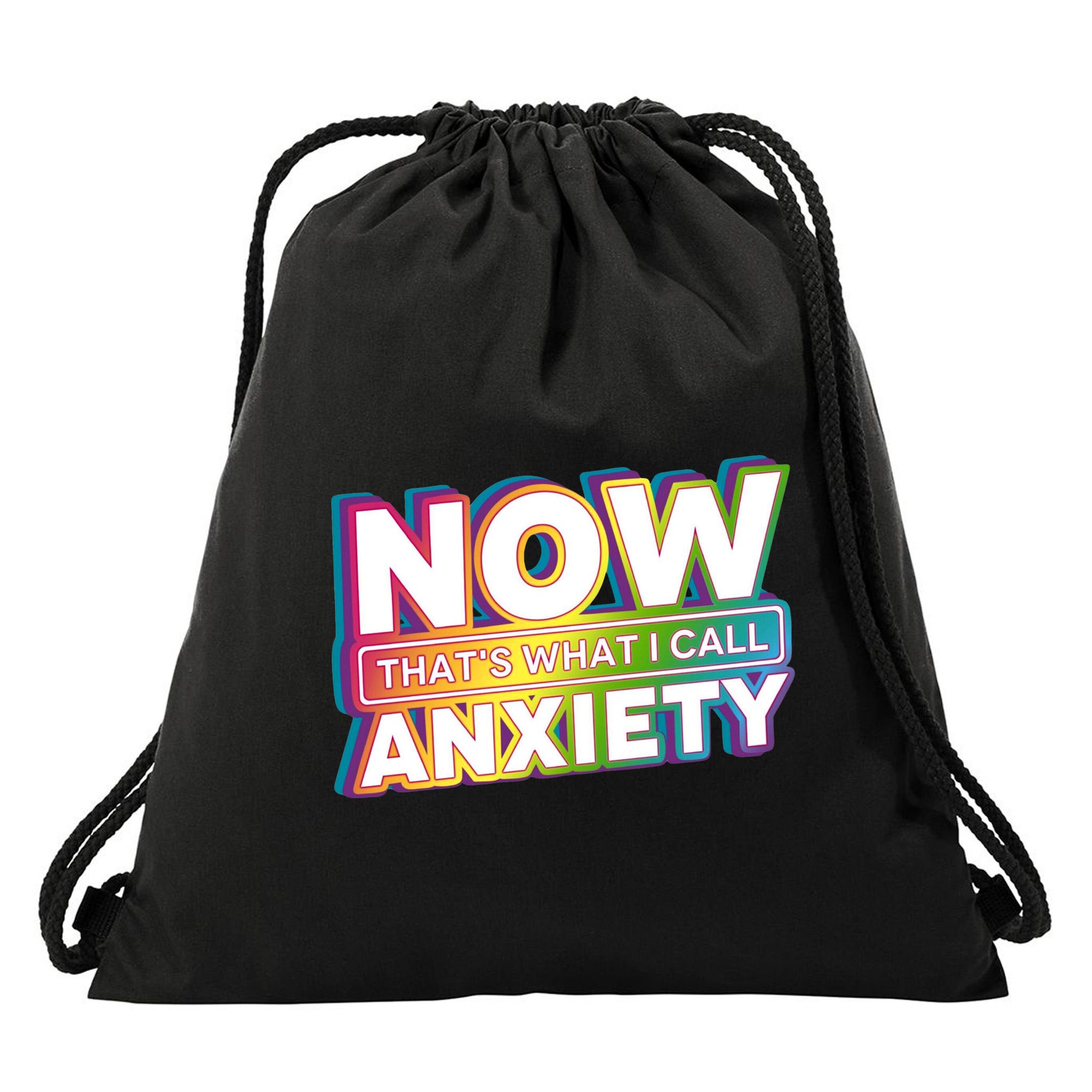 Now Thats What I Call Anxiety Funny Parody Drawstring Bag